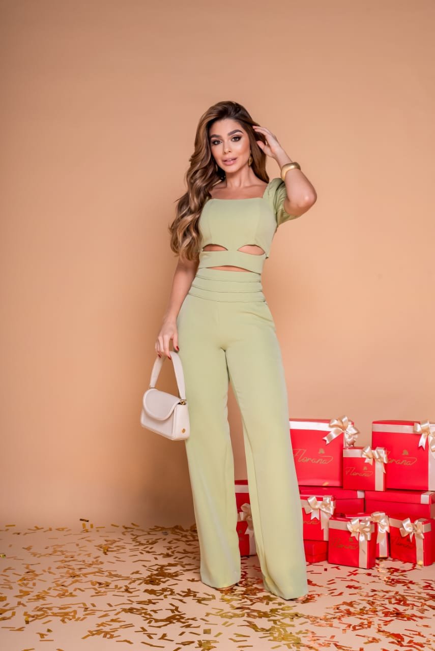 Conjunto Alfaiataria Feminino Verde Pistache